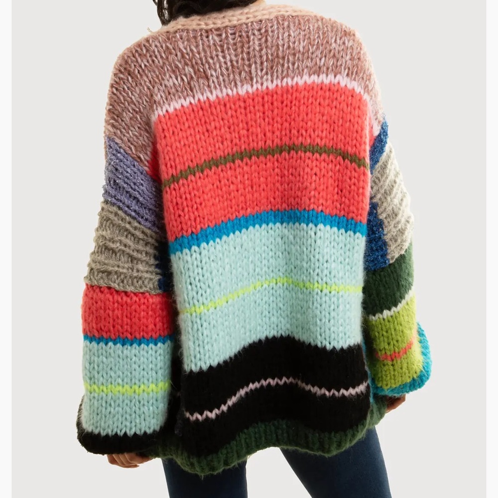 SAACHI Knitted Rainbow Multitoned Cardigan Women's